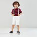 Juniors Striped Polo T-shirt and Suspender Shorts Set-Clothes Sets-thumbnail-1