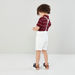 Juniors Striped Polo T-shirt and Suspender Shorts Set-Clothes Sets-thumbnail-3