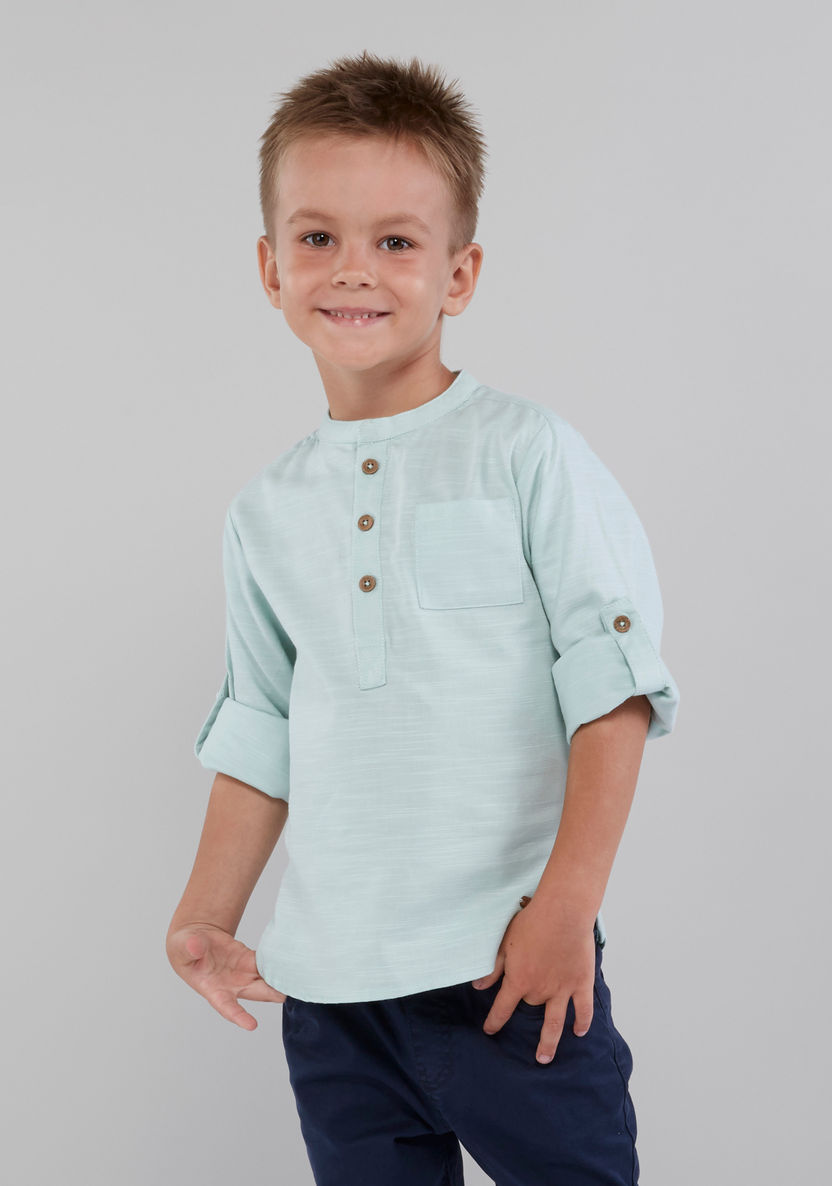 Eligo Long Sleeves Shirt with Mandarin Collar-Shirts-image-0