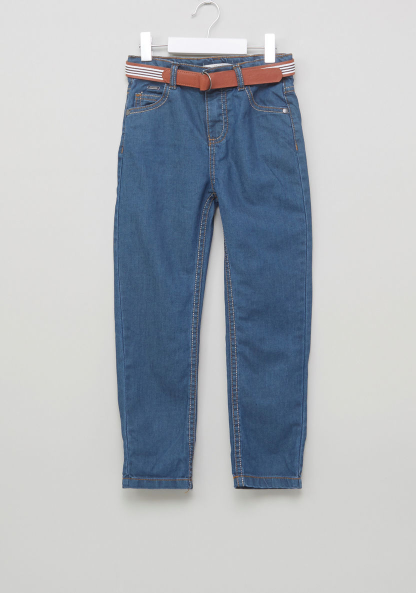 Eligo Pocket Detail Jeans with Belt-Jeans-image-0
