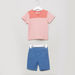 Eligo Textured T-shirt with Shorts-Clothes Sets-thumbnail-0