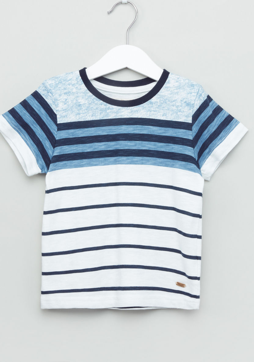 Eligo Striped T-shirt with Pocket Detail Shorts-Clothes Sets-image-1