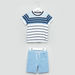 Eligo Striped T-shirt with Pocket Detail Shorts-Clothes Sets-thumbnail-0