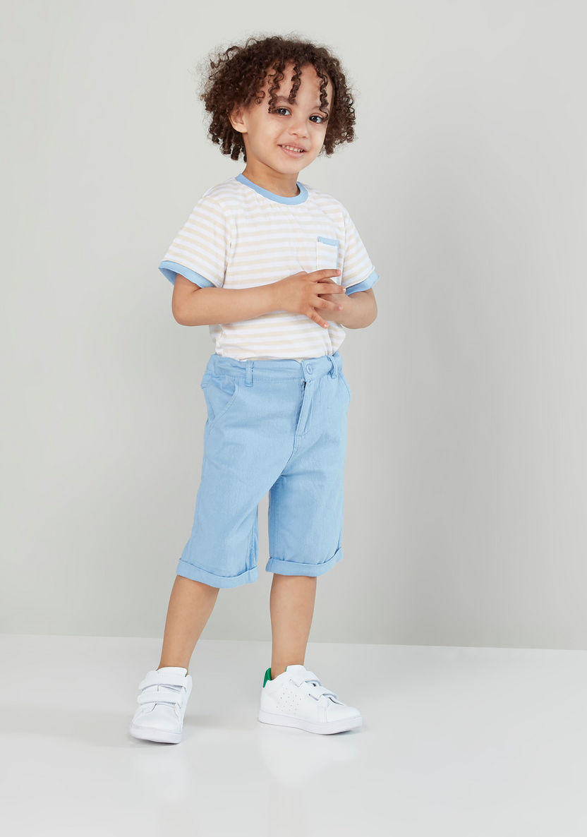 Eligo Striped Pocket Detail T-shirt and Shorts Set-Clothes Sets-image-0