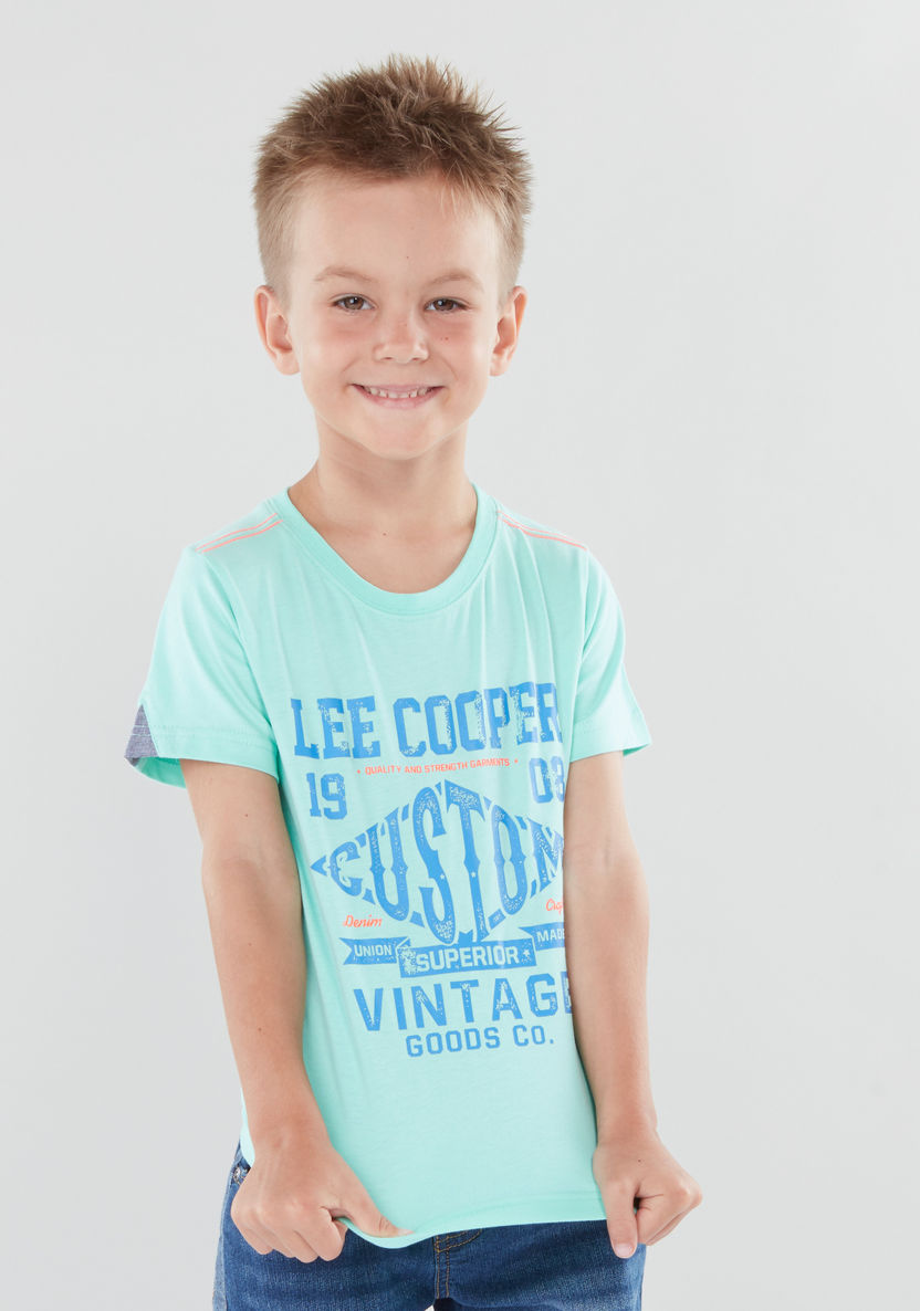 Lee Cooper Graphic Printed T-shirt with Short Sleeves-T Shirts-image-1