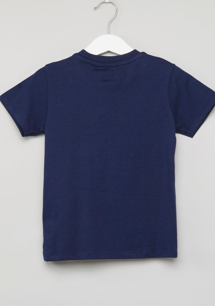 Lee Cooper Printed T-shirt with Short Sleeves and Round Neck-T Shirts-image-2