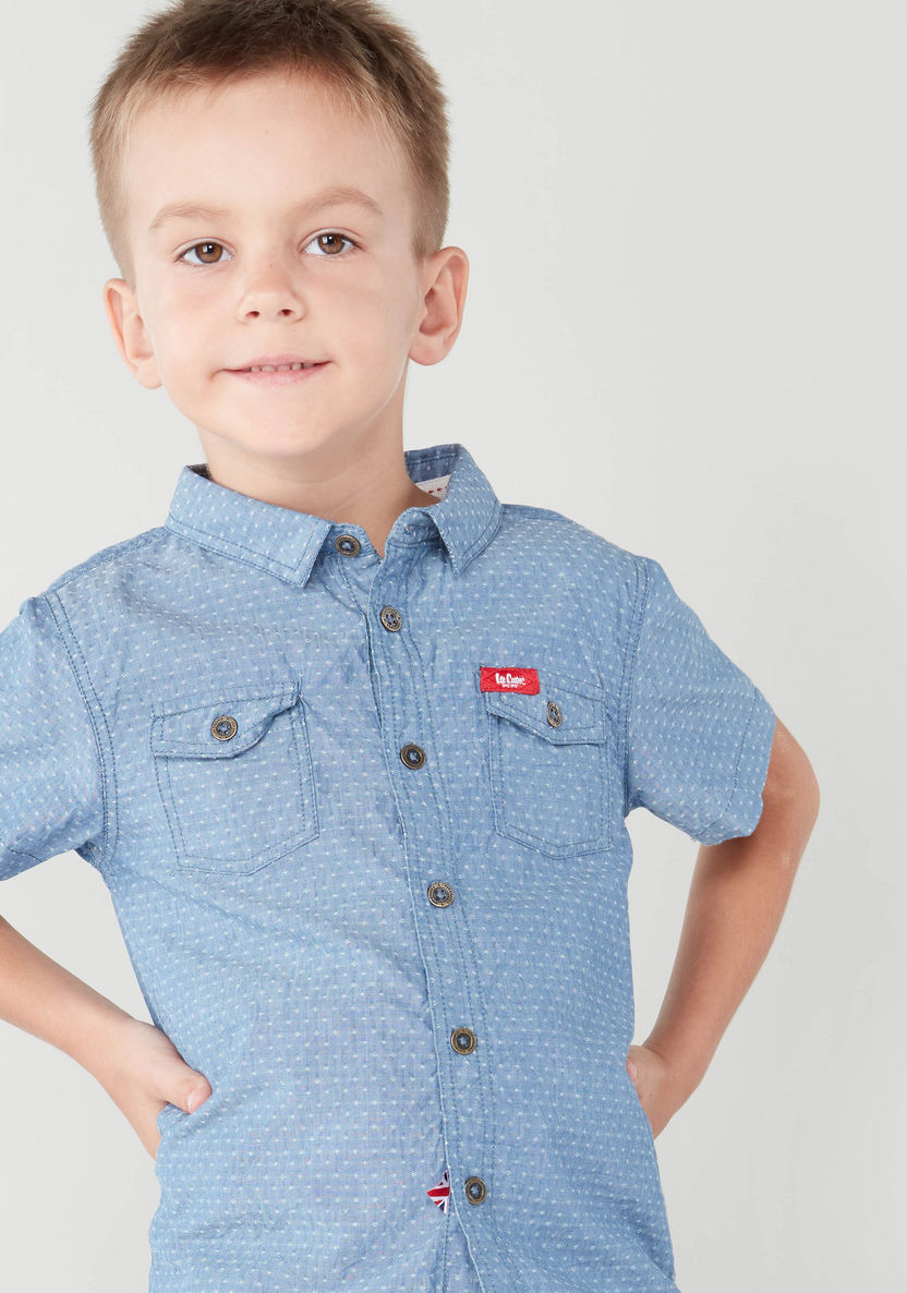 Lee Cooper Printed Shirt with Short Sleeves and Chest Pocket Detail-Shirts-image-0
