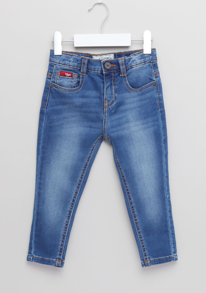Lee Cooper Full Length Jeans with Button Closure and Pocket Detail-Jeans-image-0