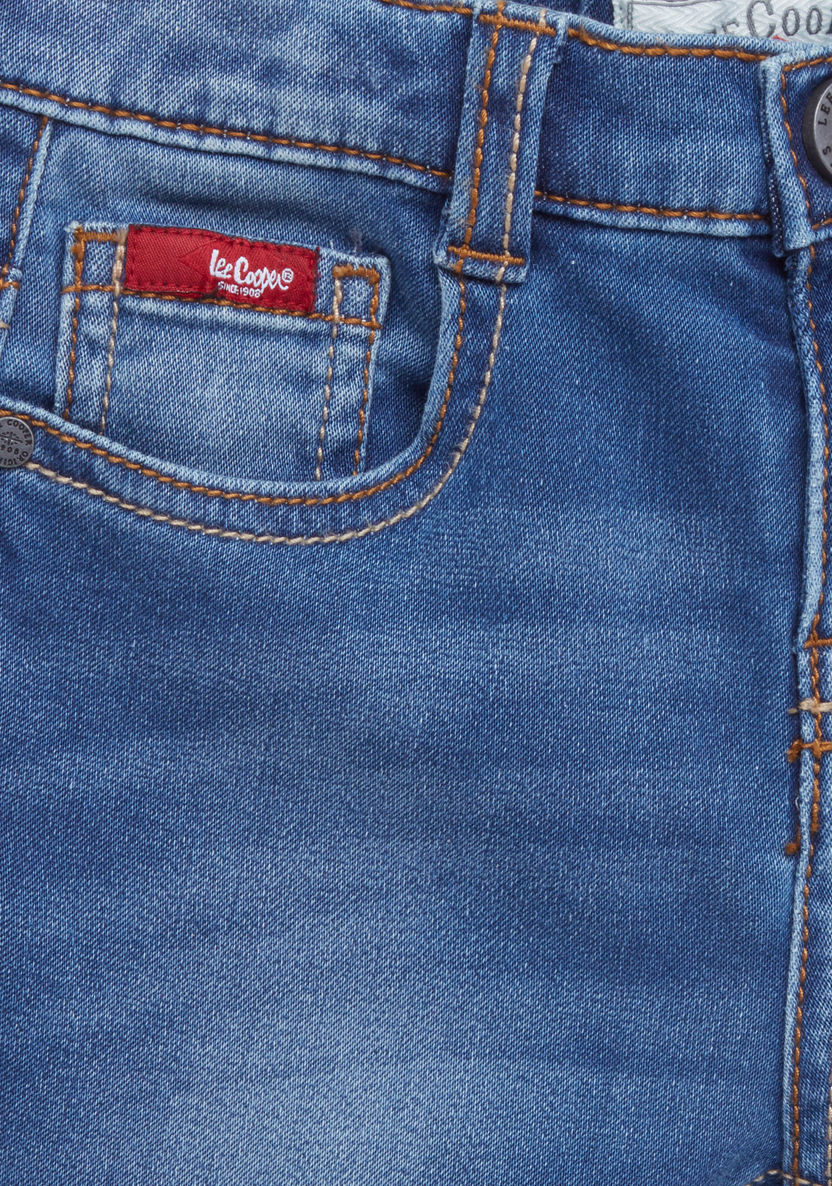 Lee Cooper Full Length Jeans with Button Closure and Pocket Detail-Jeans-image-1