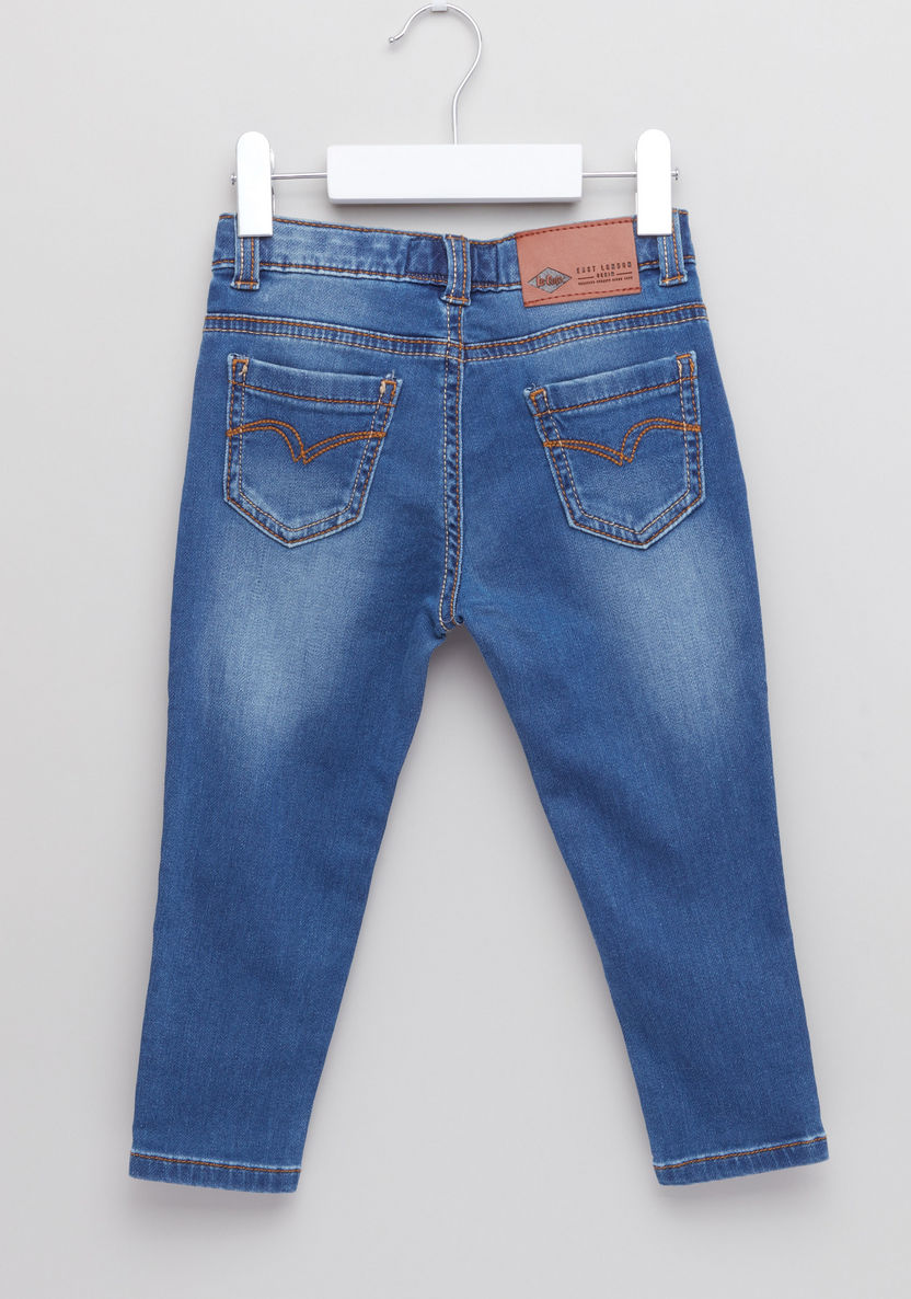 Lee Cooper Full Length Jeans with Button Closure and Pocket Detail-Jeans-image-2