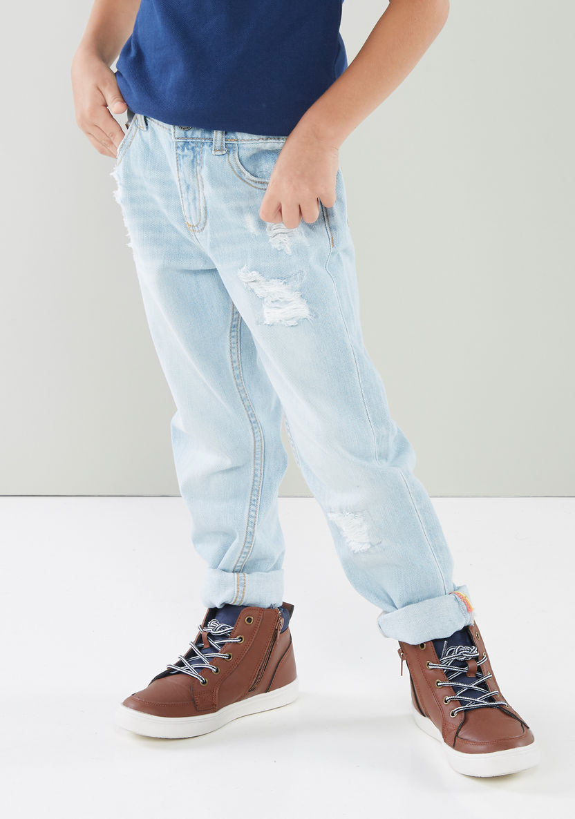 Lee Cooper Distressed Jeans with Side Pockets-Jeans-image-1