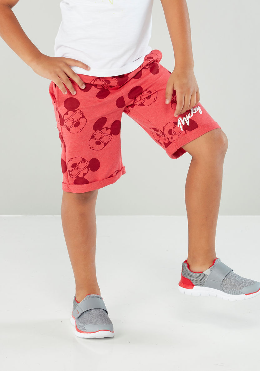 Mickey Mouse Printed Cotton Shorts with Tie-up Closure-Shorts-image-0