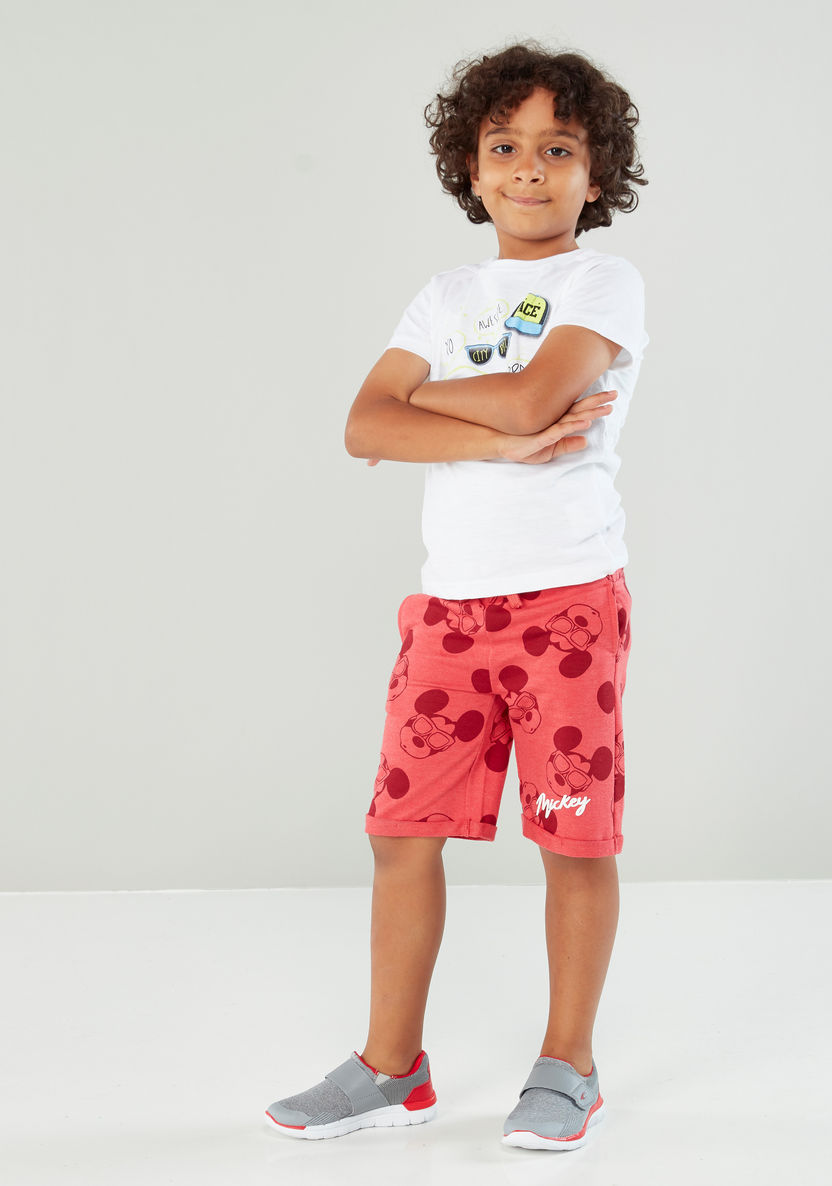 Mickey Mouse Printed Cotton Shorts with Tie-up Closure-Shorts-image-1