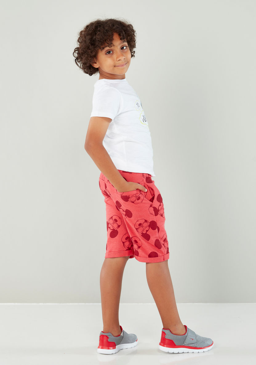 Mickey Mouse Printed Cotton Shorts with Tie-up Closure-Shorts-image-3