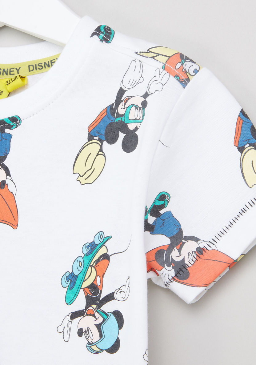 Mickey Mouse Printed Short Sleeves T-shirt with Shorts-Clothes Sets-image-2