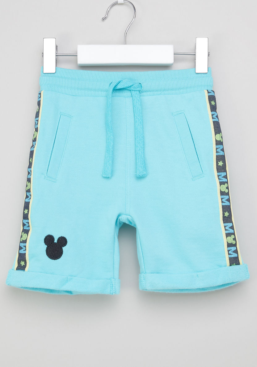 Mickey Mouse Printed Short Sleeves T-shirt with Shorts-Clothes Sets-image-4