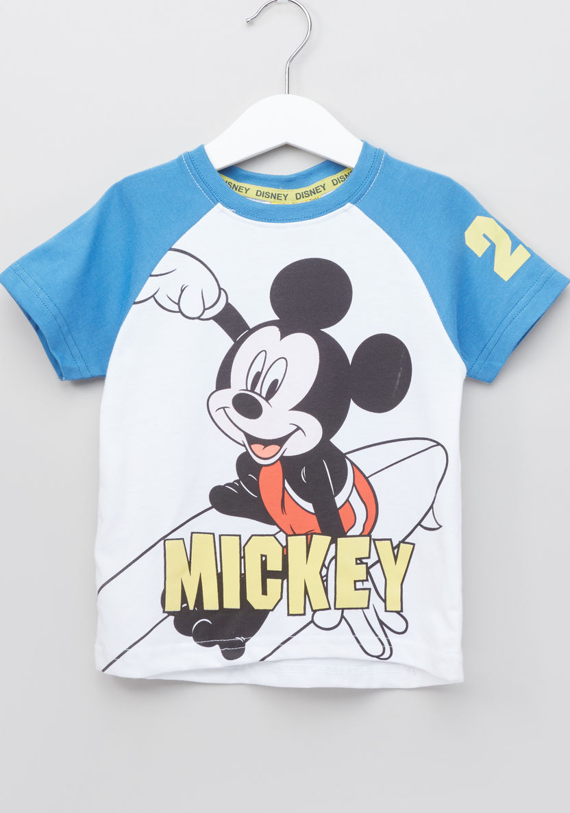 Mickey Mouse Printed T-shirt with Jog Pants-Clothes Sets-image-1