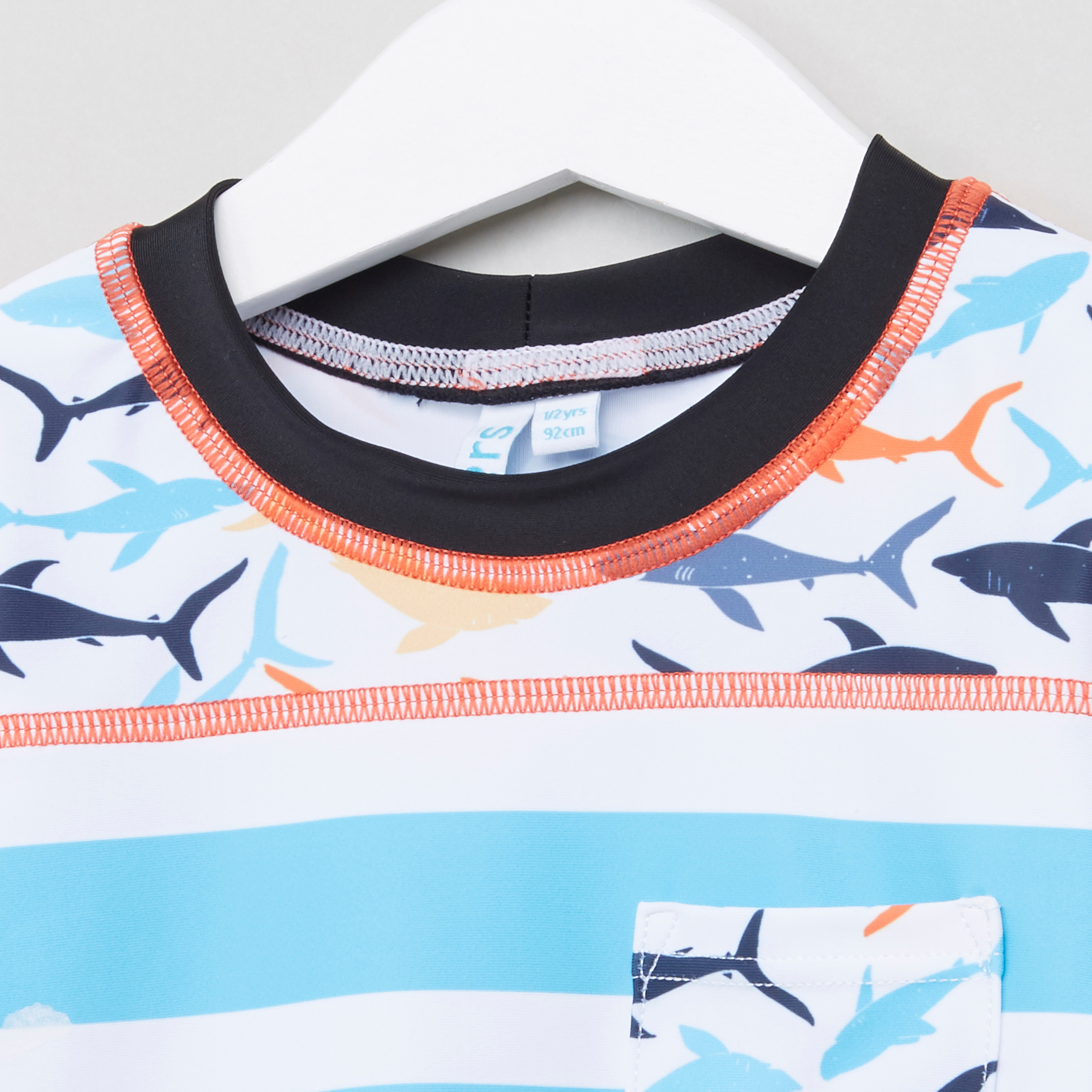 Juniors Printed Rash Guard T-Shirt with Shorts-baby-boys-clothing-swimwear-image-3