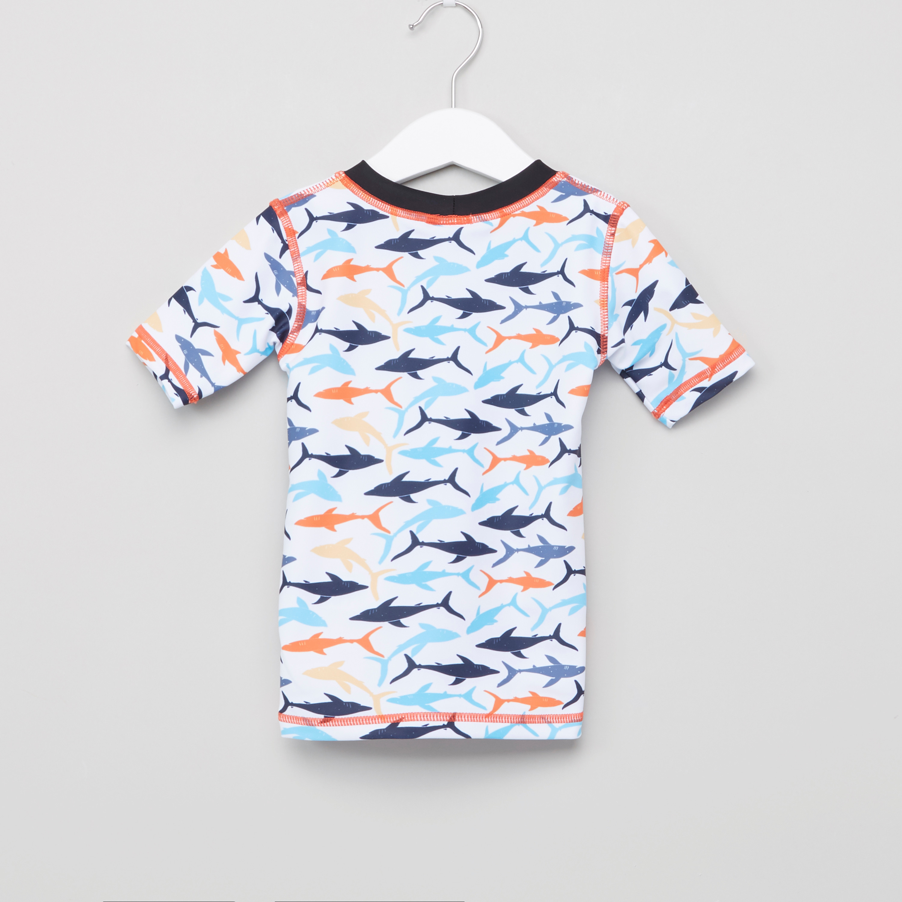 Juniors Printed Rash Guard T-Shirt with Shorts-baby-boys-clothing-swimwear-image-4