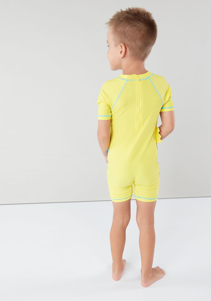 Juniors Printed Swimsuit with Zip Closure-Swimwear-image-1