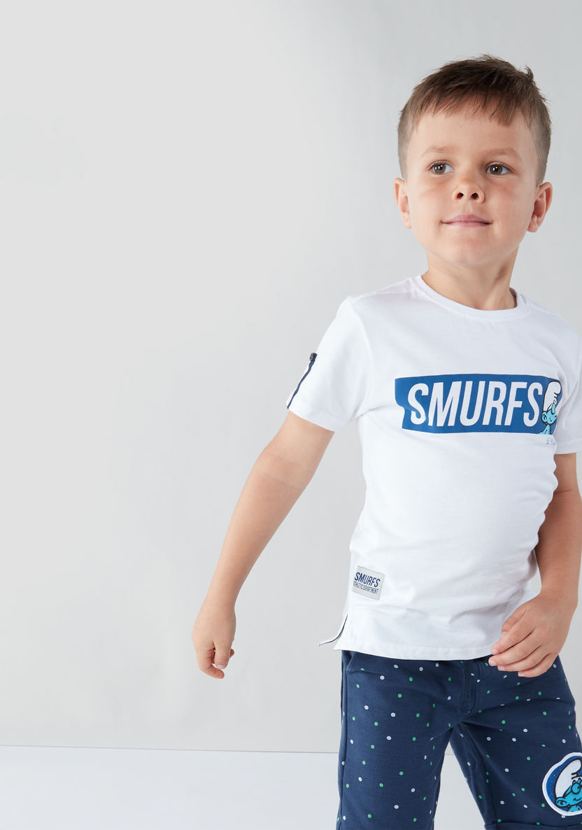 IMPS The Smurfs Printed T-shirt and Shorts Set-Clothes Sets-image-2