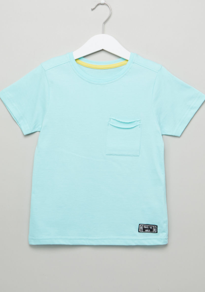 Juniors Pocket Detail Short Sleeves T-shirt-T Shirts-image-0