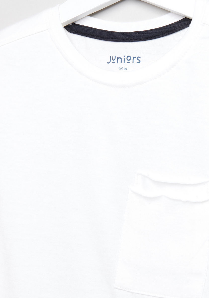 Juniors Pocket Detail Short Sleeves T-shirt-T Shirts-image-1