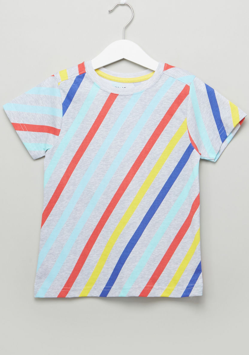 Juniors Striped Short Sleeves T-shirt-T Shirts-image-0