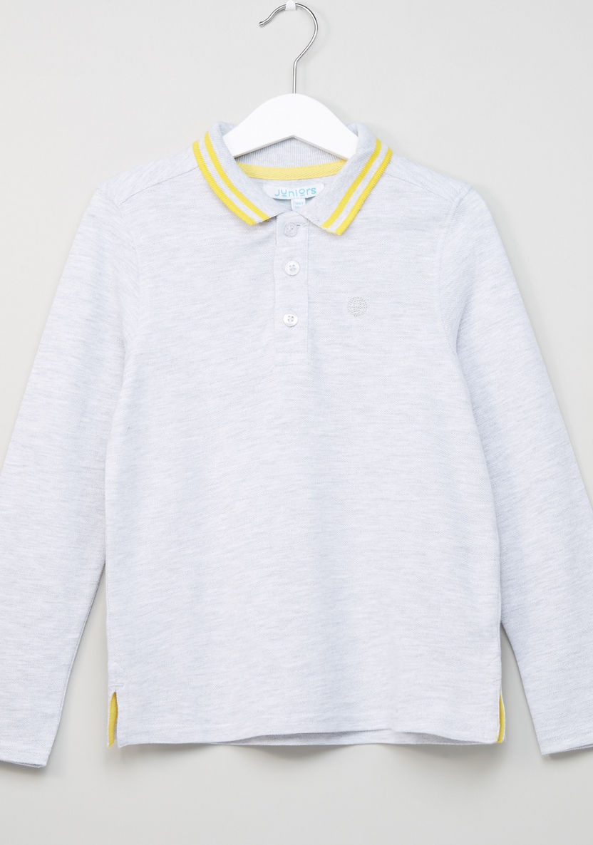 Juniors Polo Neck Long Sleeves T-shirt-T Shirts-image-0