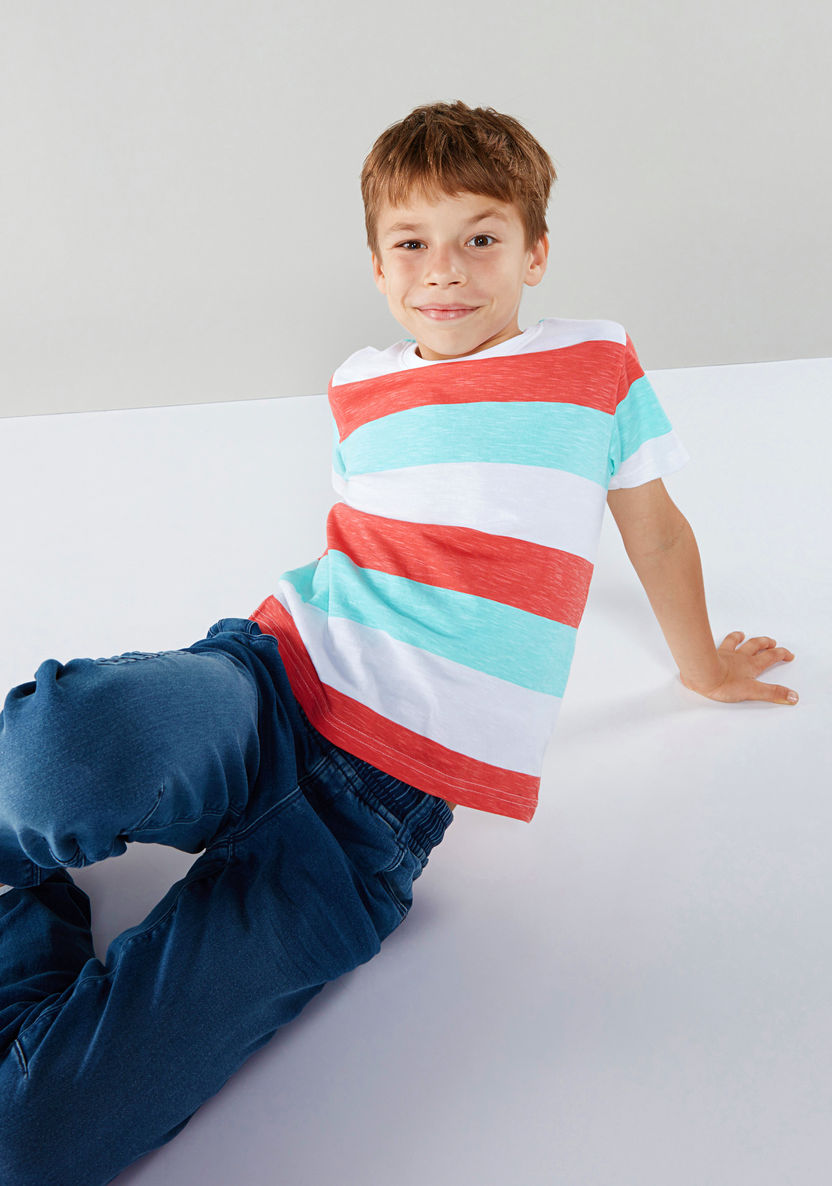 Juniors Striped Short Sleeves T-shirt-T Shirts-image-3