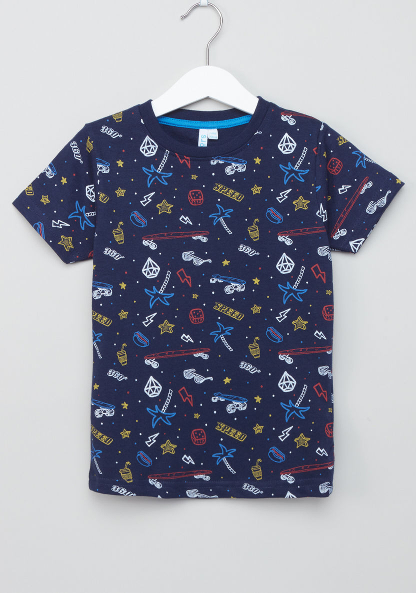 Juniors Printed Short Sleeves T-shirt-T Shirts-image-0