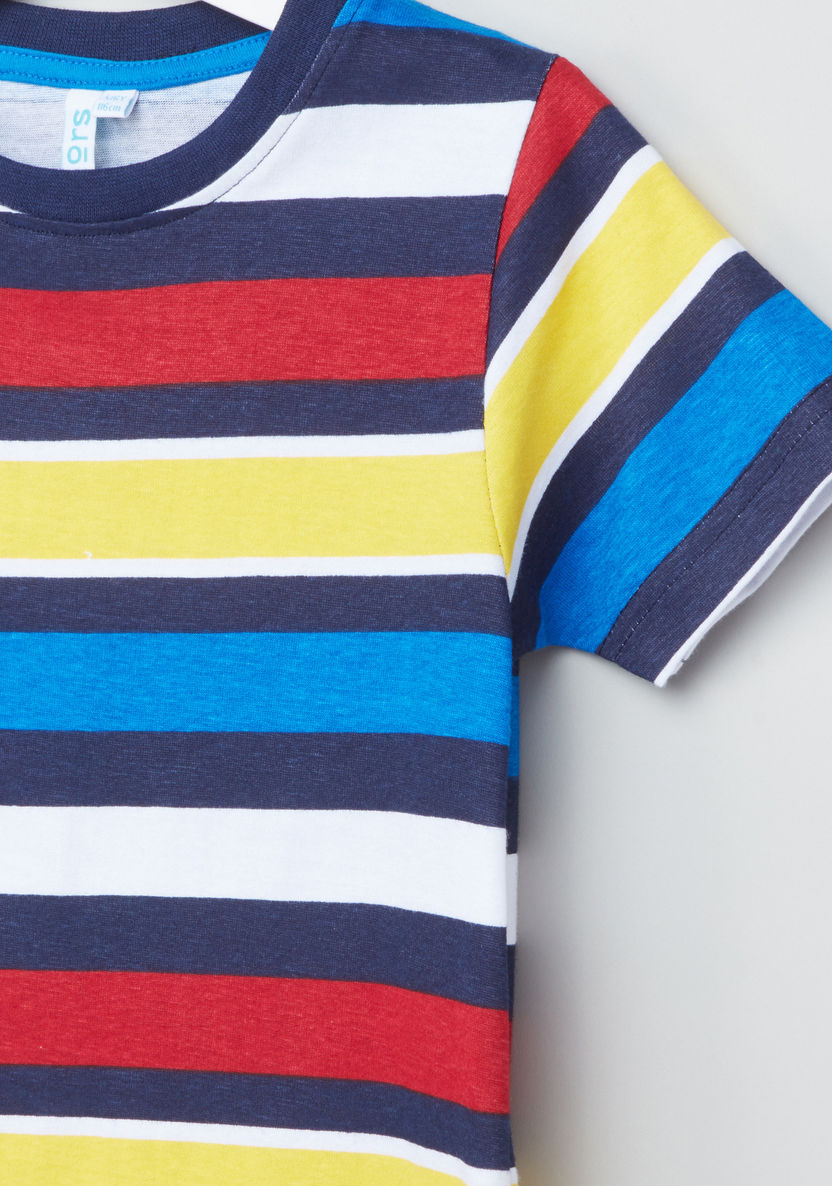 Juniors Striped Short Sleeves T-shirt-T Shirts-image-1