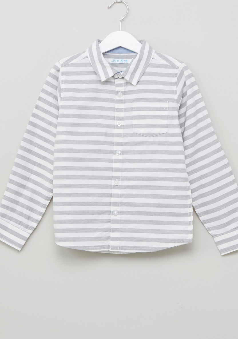 Juniors Striped Long Sleeves Shirt-Shirts-image-0