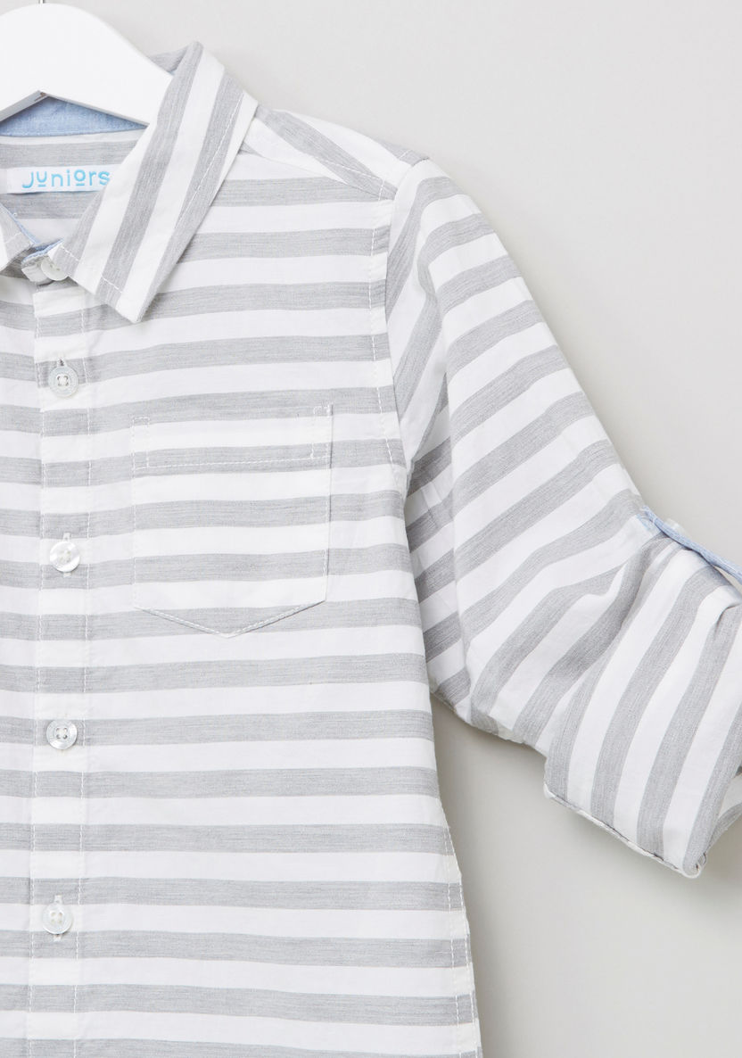 Juniors Striped Long Sleeves Shirt-Shirts-image-1