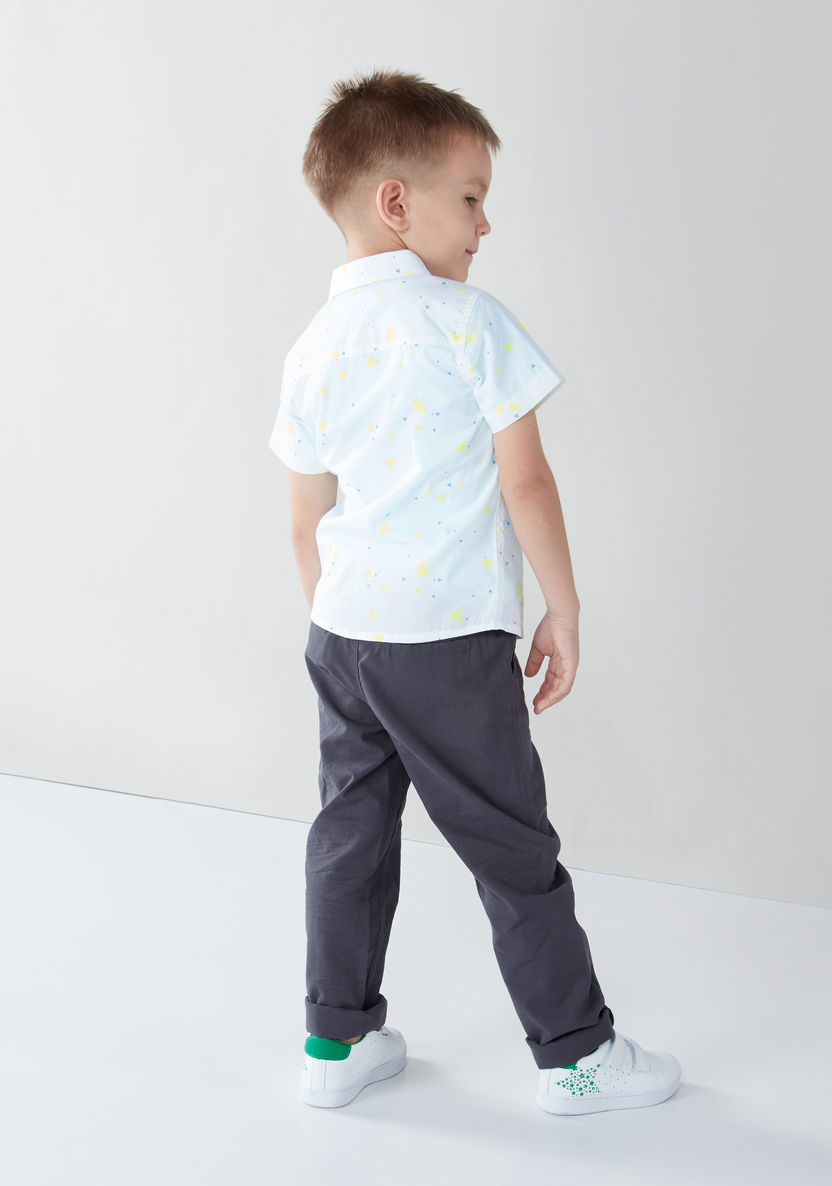Juniors Printed Cotton Shirt with Welt Pocket-Shirts-image-2