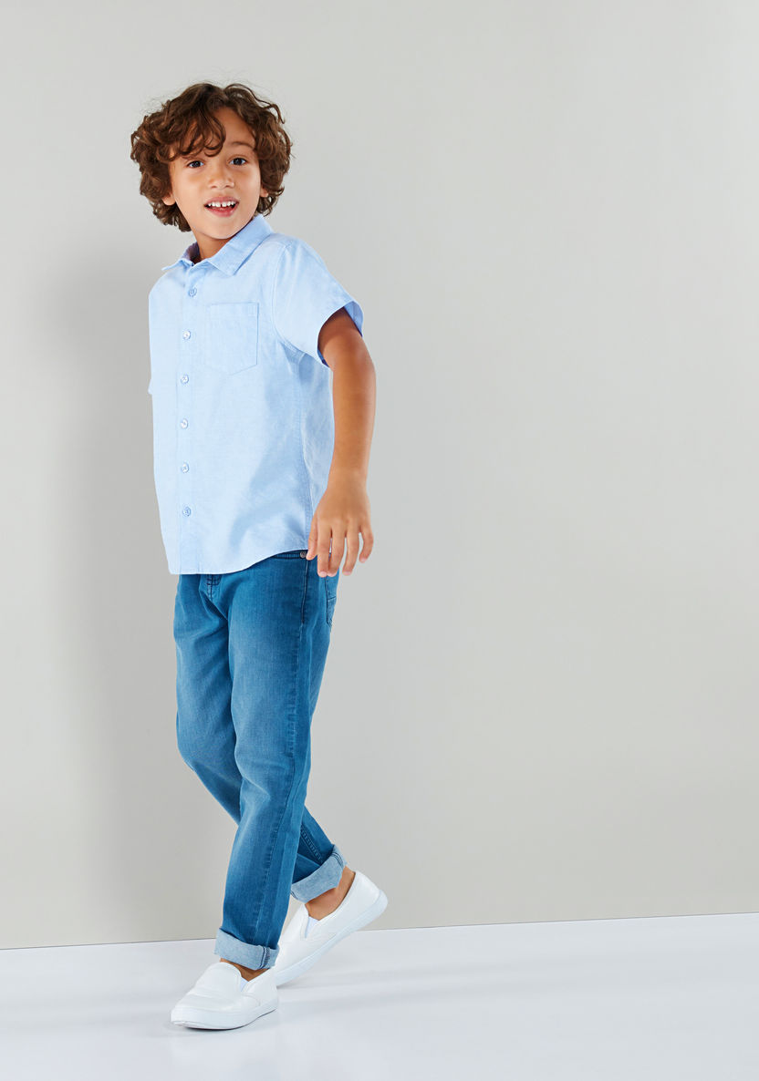 Juniors Short Sleeves Chest Pocket Detail Shirt-Shirts-image-4