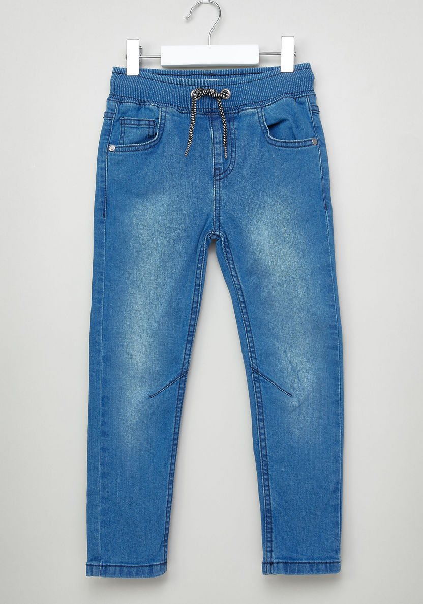 Juniors Pocket Detail Jeans with Drawstring-Jeans-image-0