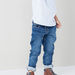 Juniors Denim Pants with Pocket Detail and Drawstring-Jeans-thumbnail-1