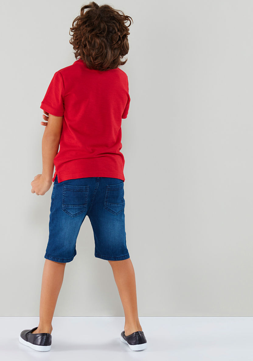 Juniors Denim Shorts with Pocket Detail-Shorts-image-3