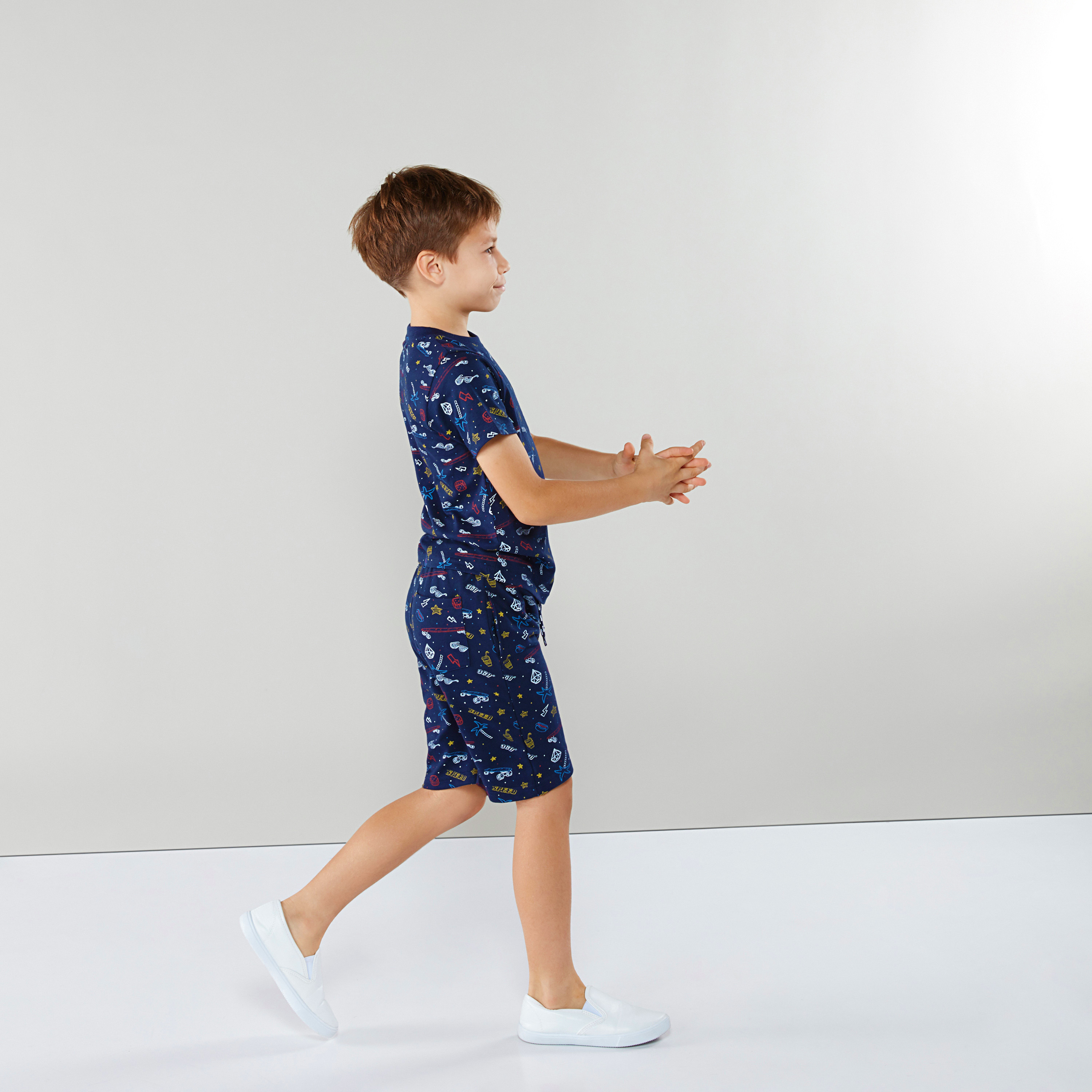 Juniors Printed Shorts with Drawstring-boys-clothing-bottoms-shorts-image-2