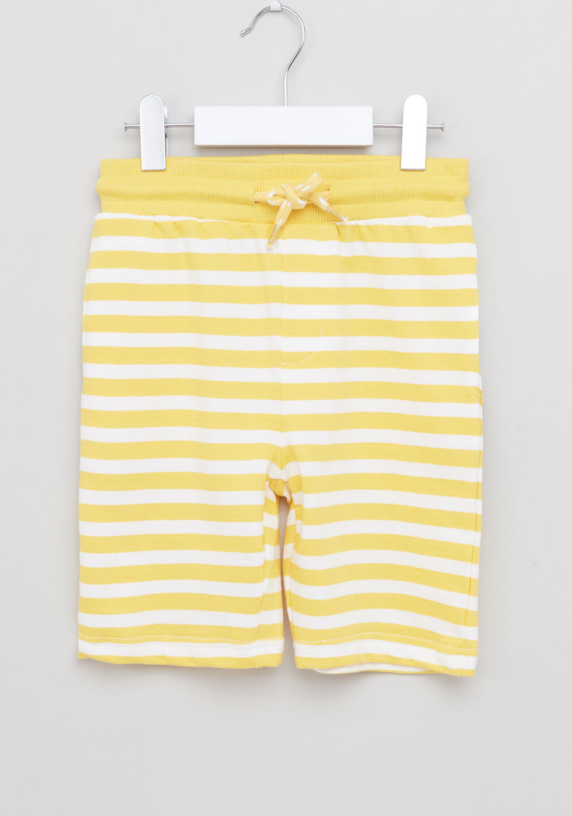 Juniors Striped Shorts with Drawstring-Shorts-image-0