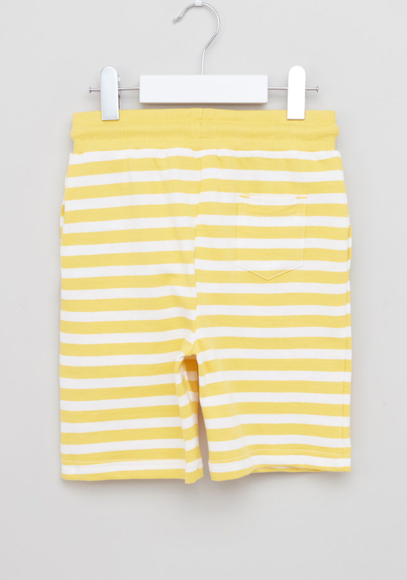 Juniors Striped Shorts with Drawstring-Shorts-image-2