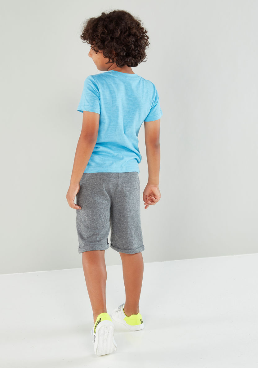 Juniors 2-Piece Printed T-shirt and Knee Length Shorts Set-Clothes Sets-image-3