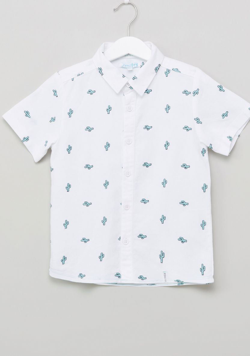 Juniors Embroidered Short Sleeves Shirt-Shirts-image-0