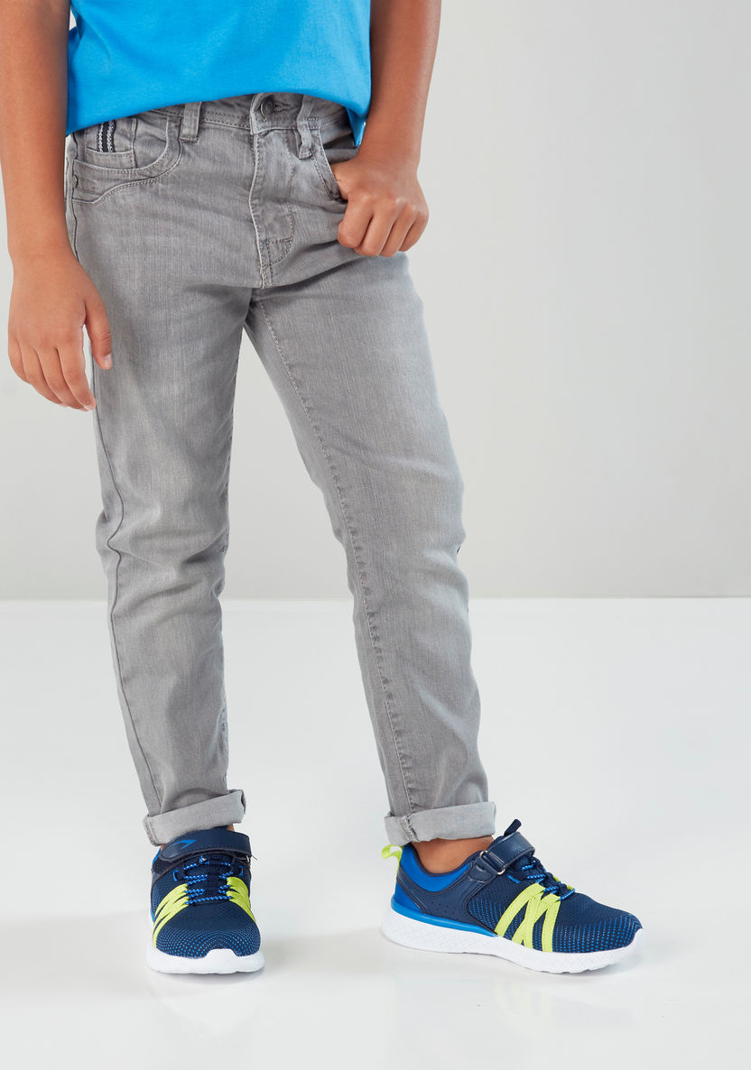 Juniors Woven Denim Pants with 4-Pocket and Button Closure-Jeans-image-1