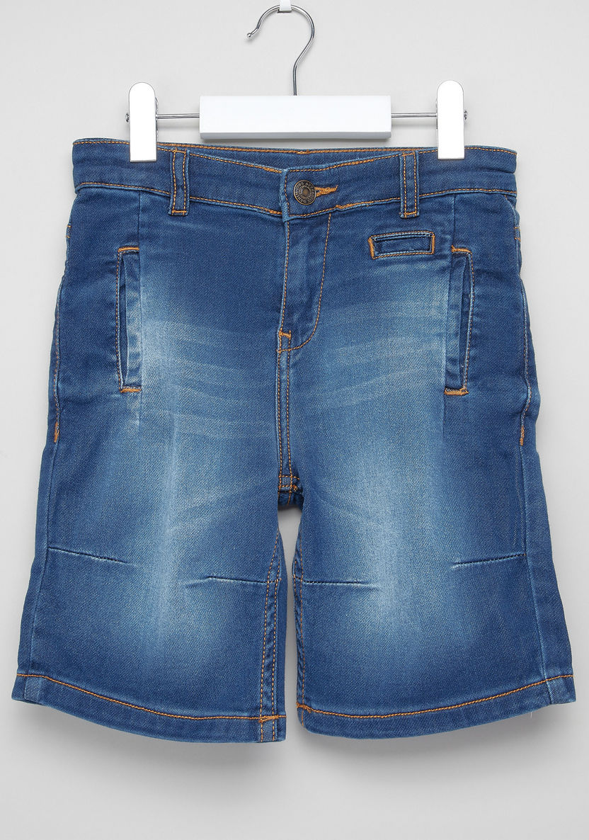 Juniors Wash Style Shorts with Pocket Detail-Shorts-image-0