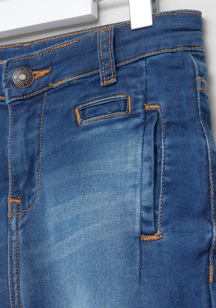 Juniors Wash Style Shorts with Pocket Detail-Shorts-image-1