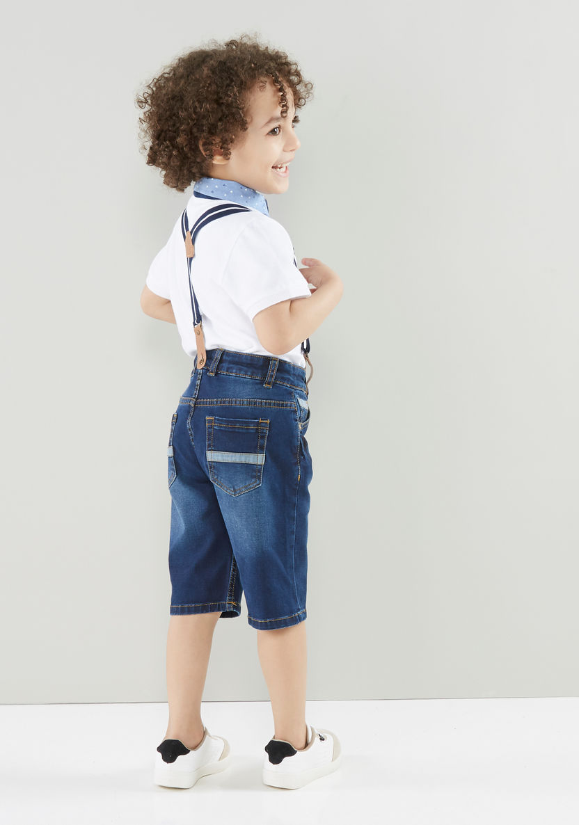 Juniors 5-Pocket Denim Shorts with Suspender Straps-Shorts-image-2