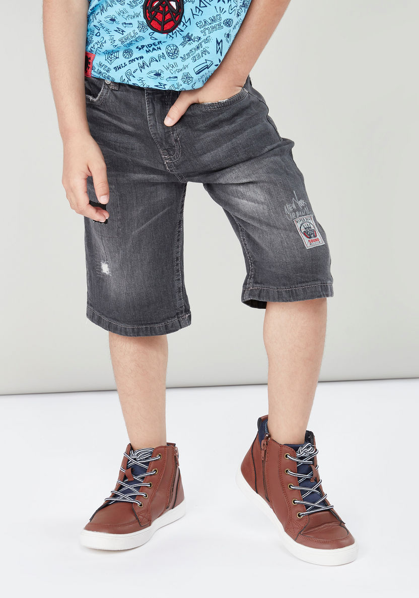 Juniors Denim Shorts with Pocket Detail-Shorts-image-2