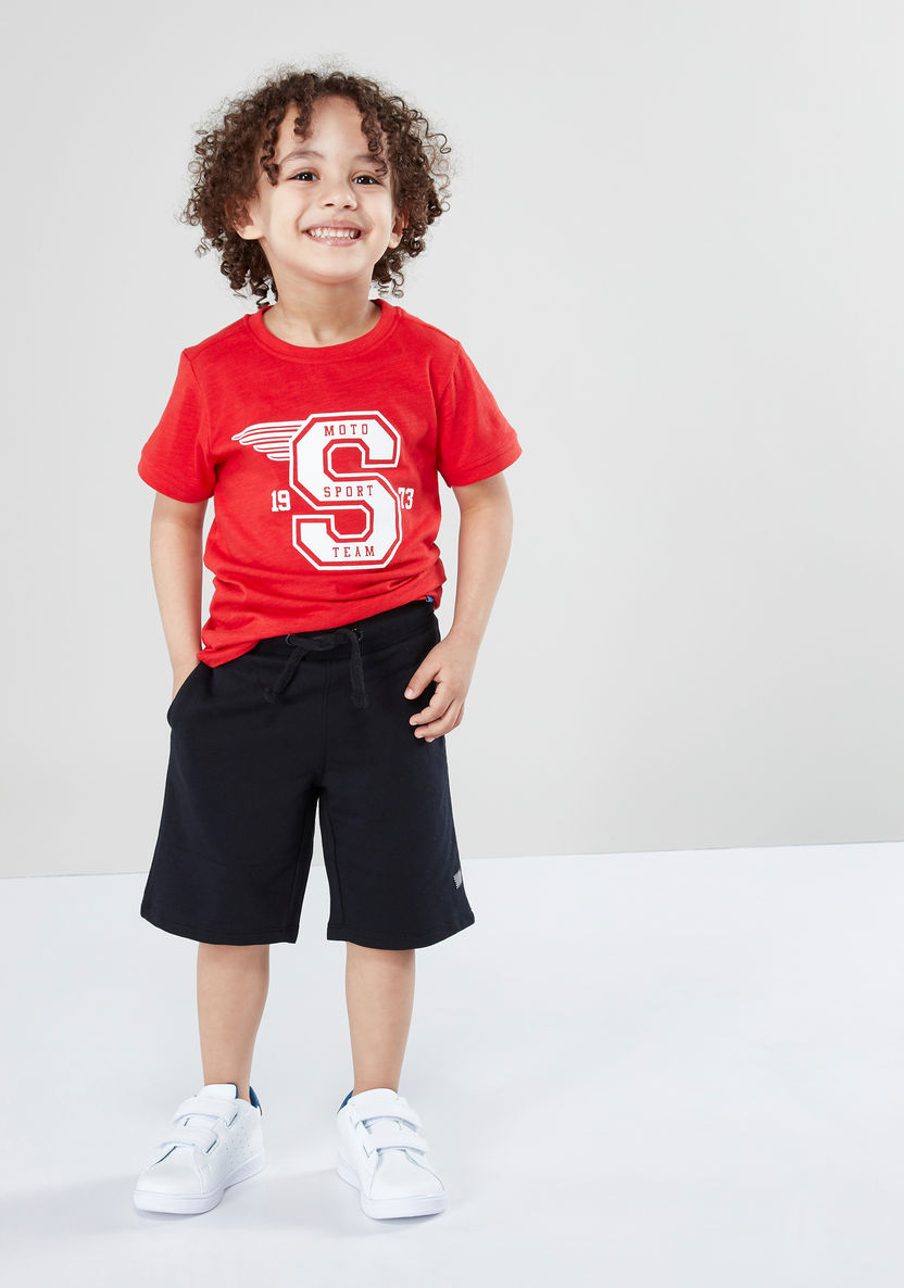 Juniors Printed Short Sleeves T-shirt with Shorts-Clothes Sets-image-0